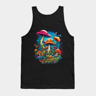 Cottagecore Aesthetic Mushrooms And Plants Tank Top